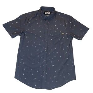 RSVLTS Star Wars Battle of Yavin Kunuflex Short Sleeve Shirt Mens Medium Grey